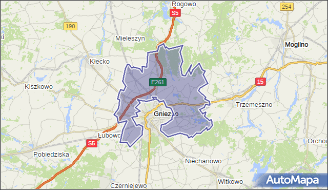 gmina Gniezno - powiat gnieźnieński na mapie Targeo