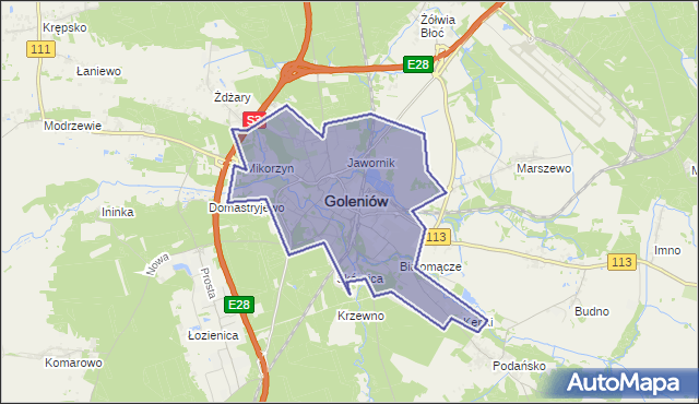 gmina Goleniów - powiat goleniowski na mapie Targeo