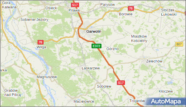 gmina Górzno - powiat garwoliński na mapie Targeo