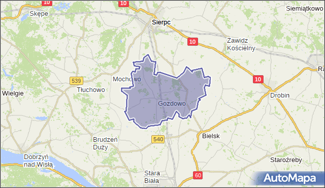 gmina Gozdowo - powiat sierpecki na mapie Targeo