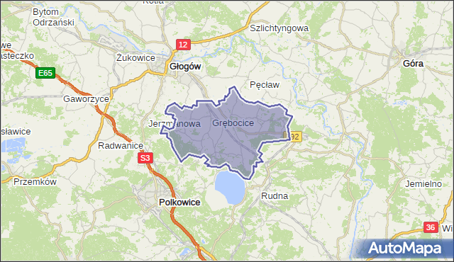 gmina Grębocice - powiat polkowicki na mapie Targeo