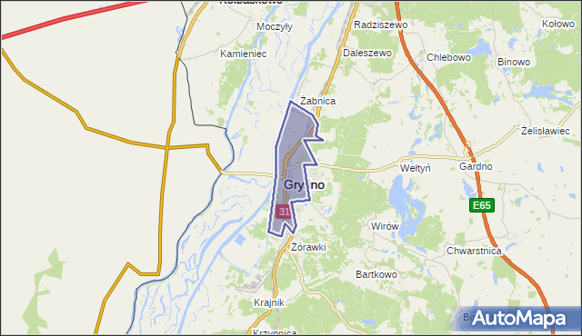 gmina Gryfino - powiat gryfiński na mapie Targeo