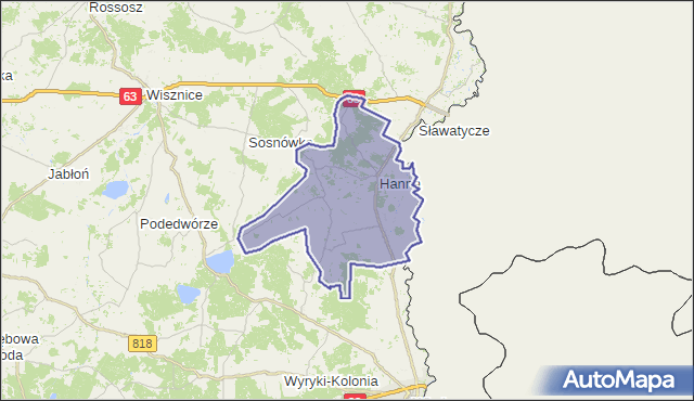 gmina Hanna - powiat włodawski na mapie Targeo