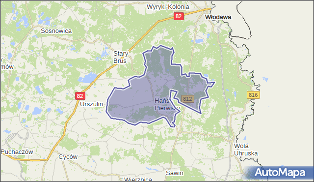 gmina Hańsk - powiat włodawski na mapie Targeo
