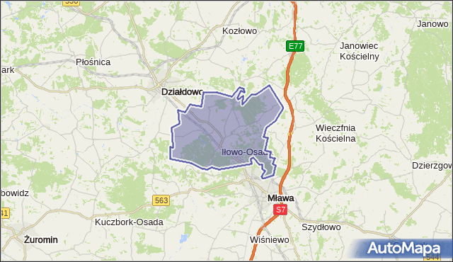 gmina Iłowo-Osada - powiat działdowski na mapie Targeo