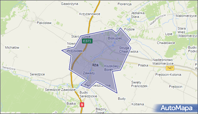 gmina Iłża - powiat radomski na mapie Targeo