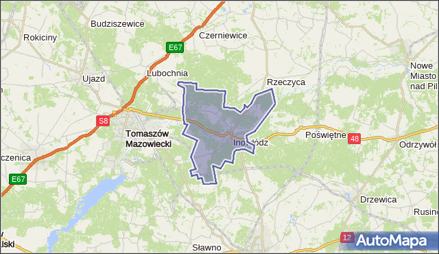 gmina Inowłódz - powiat tomaszowski na mapie Targeo