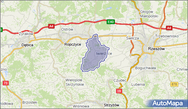 gmina Iwierzyce - powiat ropczycko-sędziszowski na mapie Targeo