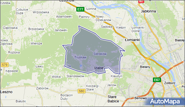 gmina Izabelin - powiat warszawski zachodni na mapie Targeo