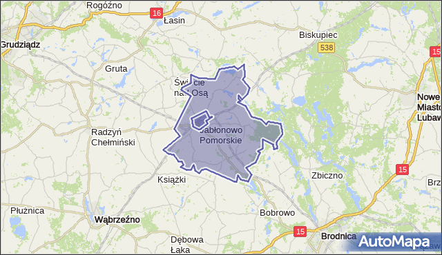 gmina Jabłonowo Pomorskie - powiat brodnicki na mapie Targeo