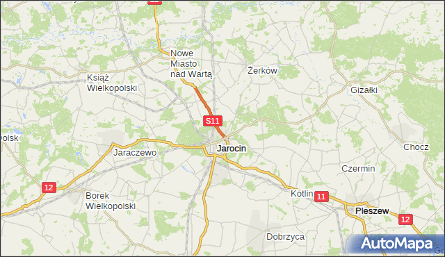 gmina Jarocin - powiat jarociński na mapie Targeo