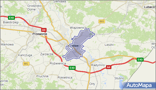 gmina Jarosław - powiat jarosławski na mapie Targeo