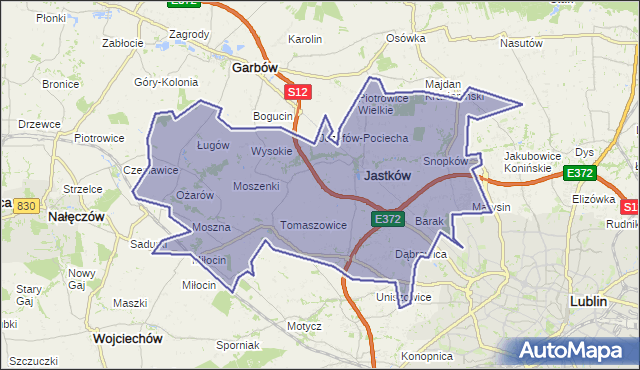 gmina Jastków - powiat lubelski na mapie Targeo