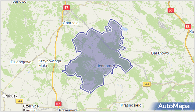 gmina Jednorożec - powiat przasnyski na mapie Targeo