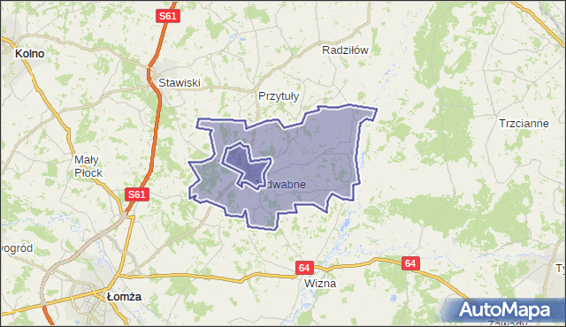 gmina Jedwabne - powiat łomżyński na mapie Targeo