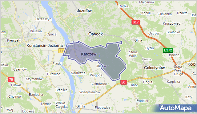 gmina Karczew - powiat otwocki na mapie Targeo