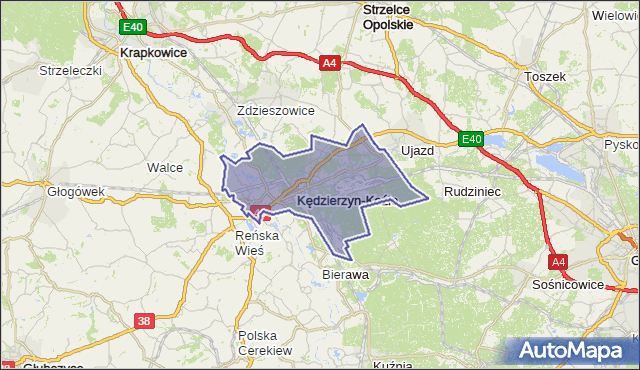 gmina Kędzierzyn-Koźle - powiat kędzierzyńsko-kozielski na mapie Targeo