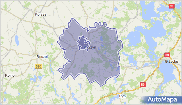 gmina Kętrzyn - powiat kętrzyński na mapie Targeo