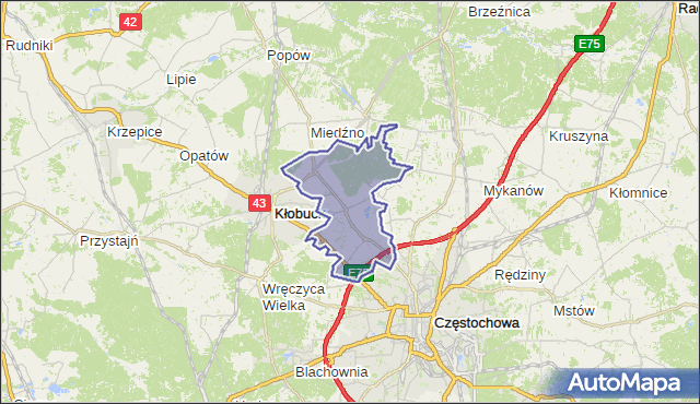 gmina Kłobuck - powiat kłobucki na mapie Targeo