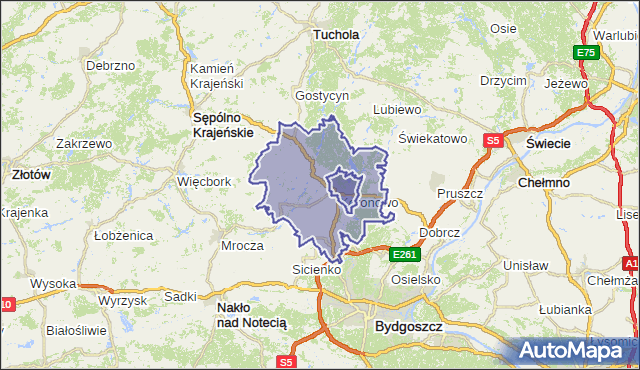 gmina Koronowo - powiat bydgoski na mapie Targeo
