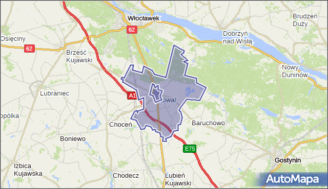 gmina Kowal - powiat włocławski na mapie Targeo