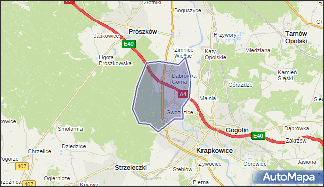 gmina Krapkowice - powiat krapkowicki na mapie Targeo