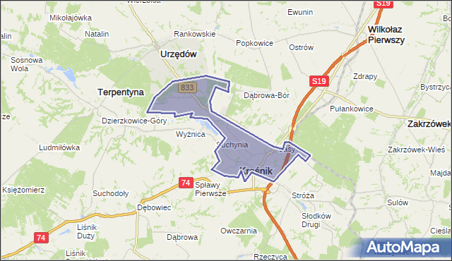gmina Kraśnik - powiat kraśnicki na mapie Targeo