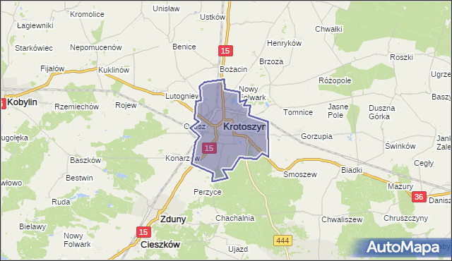 gmina Krotoszyn - powiat krotoszyński na mapie Targeo