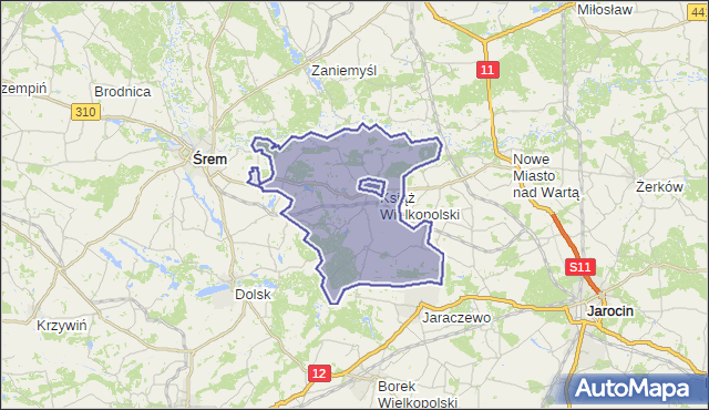 gmina Książ Wielkopolski - powiat śremski na mapie Targeo