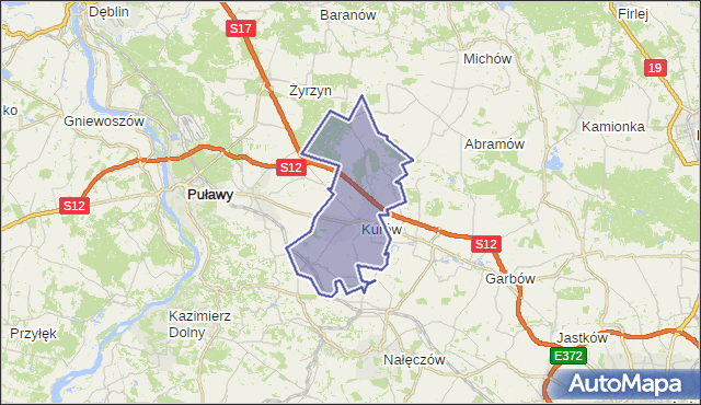 gmina Kurów - powiat puławski na mapie Targeo