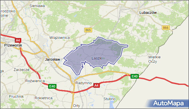 gmina Laszki - powiat jarosławski na mapie Targeo