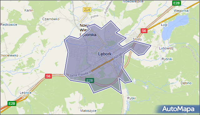 gmina Lębork - powiat lęborski na mapie Targeo
