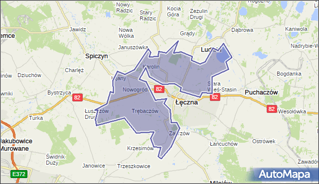 gmina Łęczna - powiat łęczyński na mapie Targeo