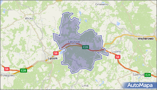 gmina Łęczyce - powiat wejherowski na mapie Targeo