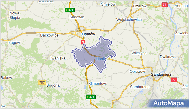 gmina Lipnik - powiat opatowski na mapie Targeo