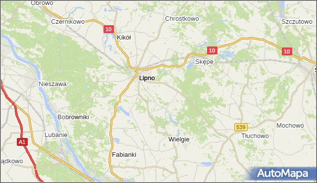 gmina Lipno - powiat lipnowski na mapie Targeo
