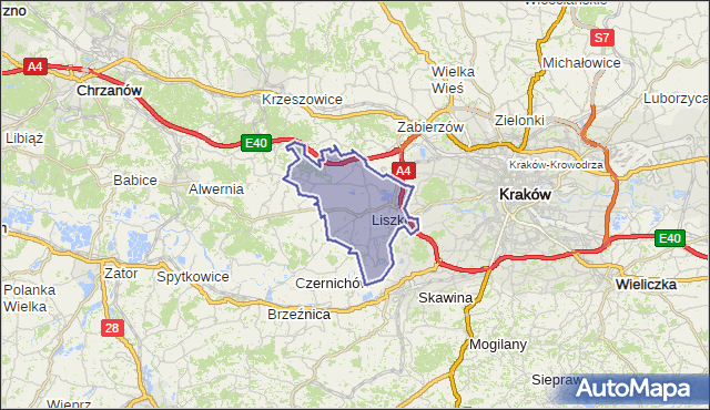 gmina Liszki - powiat krakowski na mapie Targeo