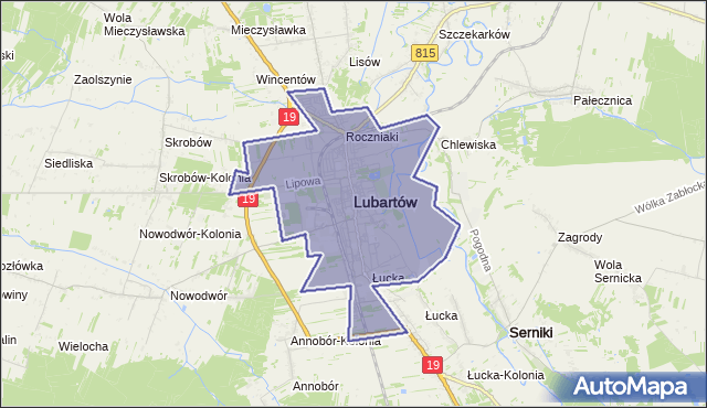 gmina Lubartów - powiat lubartowski na mapie Targeo