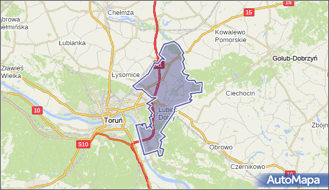 gmina Lubicz - powiat toruński na mapie Targeo