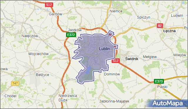 gmina Lublin - powiat Lublin na mapie Targeo