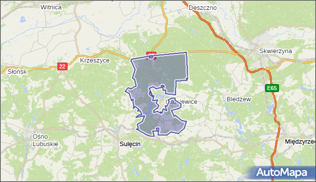 gmina Lubniewice - powiat sulęciński na mapie Targeo