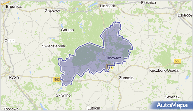 gmina Lubowidz - powiat żuromiński na mapie Targeo