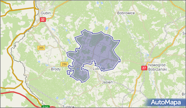 gmina Lubsko - powiat żarski na mapie Targeo