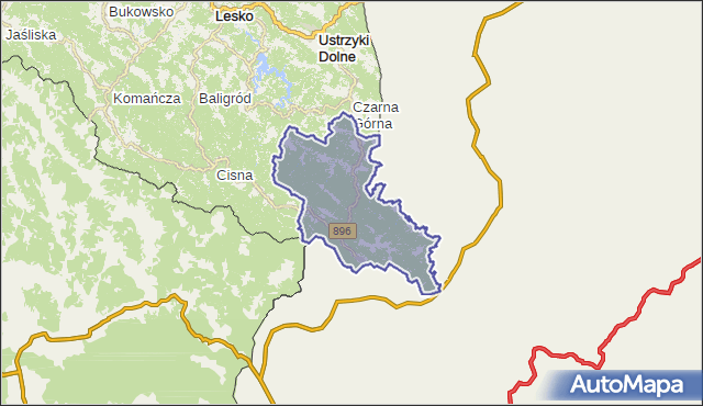 gmina Lutowiska - powiat bieszczadzki na mapie Targeo