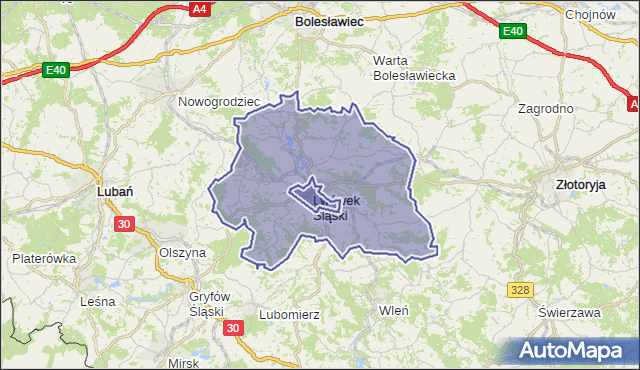 gmina Lwówek Śląski - powiat lwówecki na mapie Targeo