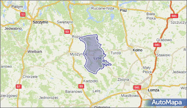 gmina Łyse - powiat ostrołęcki na mapie Targeo