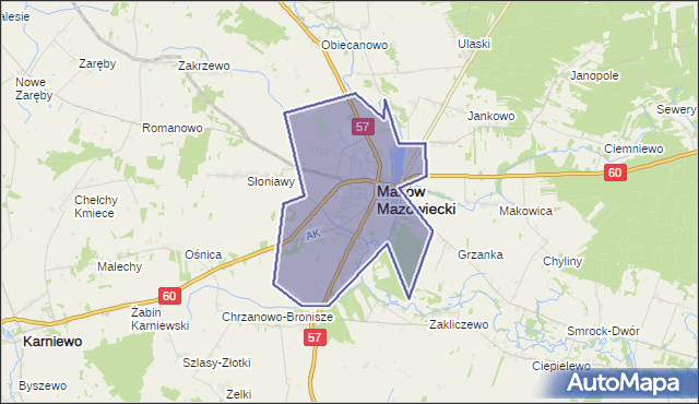 gmina Maków Mazowiecki - powiat makowski na mapie Targeo