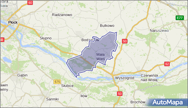 gmina Mała Wieś - powiat płocki na mapie Targeo