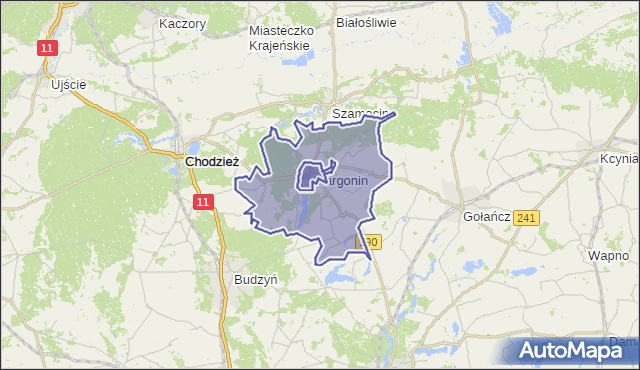 gmina Margonin - powiat chodzieski na mapie Targeo