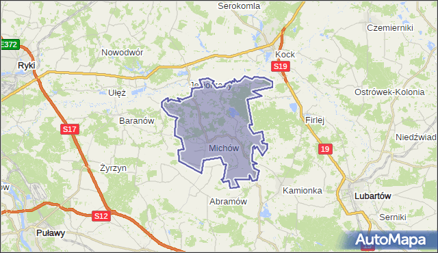gmina Michów - powiat lubartowski na mapie Targeo